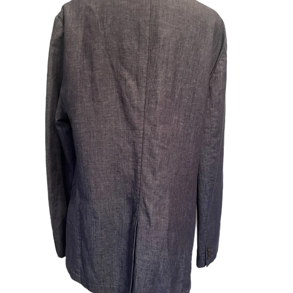 Ted Baker Navy Denim Linen Blend Blazer size 5 XL